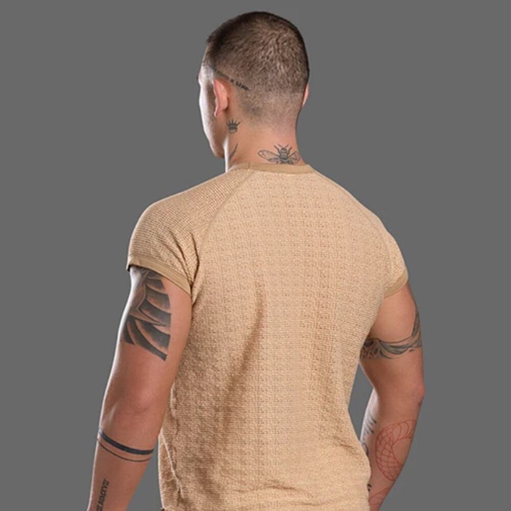 Andrew Christian Ibiza Energy Capsule Collection Tee Tan Medium - Picture 6 of 14